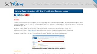 
                            9. Yammer Feed Integration with SharePoint Online Common Issues ...