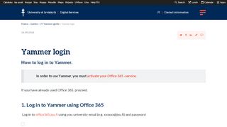 
                            2. Yammer login — Digital Services