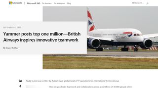 
                            4. Yammer posts top one million—British Airways inspires innovative ...