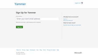 
                            2. Yammer : Sign Up