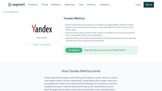 
                            4. Yandex Metrica Analytics Integration · Segment