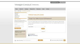 
                            1. Yankee Candle® Fundraising - Forgot Seller Account Login