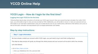 
                            3. YCCD Login – How do I login for the first time? – YCCD Online Help