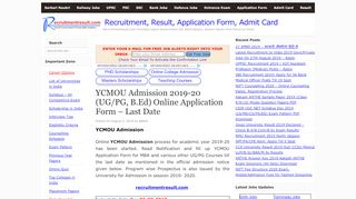 
                            3. YCMOU Admission 2019-20 (UG/PG, B.Ed) Online Application ...