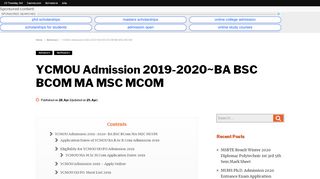 
                            4. YCMOU Admission 2019-2020~BA BSC BCOM MA MSC MCOM
