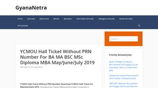 
                            5. YCMOU Hall Ticket Without PRN Number May/June/July 2019 Exam