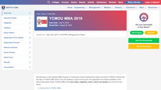 
                            9. YCMOU MBA 2019 Result, Rank List, Cut-off, Counselling - GetMyUni