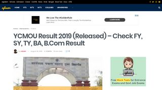 
                            5. YCMOU Result 2019 (Released) – Check FY, SY, TY, BA, B.Com ...