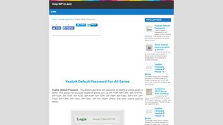 
                            1. Yealink Default Password | Voip SIP CLient