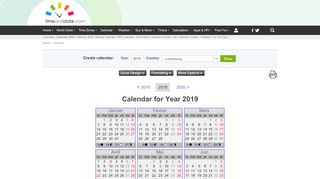 
                            5. Year 2019 Calendar – Luxembourg