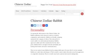 
                            7. Year of the Rabbit - Chinese Zodiac Signs Rabbit