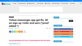 
                            5. Yellow messenger app get Rs. 20 on sign up +refer and earn ...