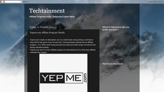 
                            8. Yepme.com Affliate Program Details | Techtainment