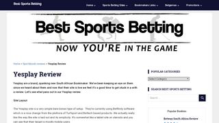 
                            5. Yesplay Review - Best Sports Betting