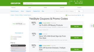 
                            5. YesStyle Coupons & Promo Codes - groupon.com