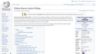 
                            4. Yishun Innova Junior College - Wikipedia