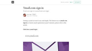 
                            8. Ymail.com sign in - Ymail login - Medium
