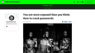 
                            6. You are more exposed than you think: How to crack passwords - By