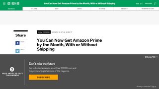 
                            9. You Can Now Get Amazon Prime by the Month, With or Without ...