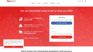 
                            1. YouGov | Join the community to share your opinion