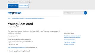 
                            3. Young Scot card - mygov.scot