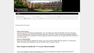 
                            2. Youngstown State University - Housing Portal Login