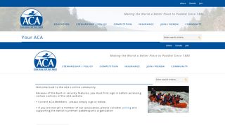 
                            9. Your ACA - American Canoe Association