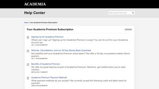 
                            1. Your Academia Premium Subscription - Academia.edu