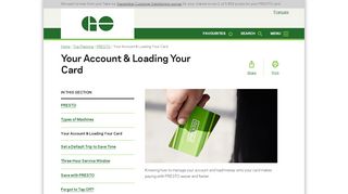 
                            4. Your Account & Loading | PRESTO | Trip Planning | GO Transit