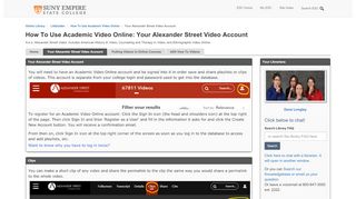 
                            7. Your Alexander Street Video Account - How To Use Academic Video ...