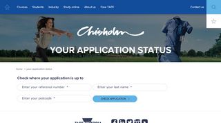 
                            1. Your Application Status | Chisholm TAFE