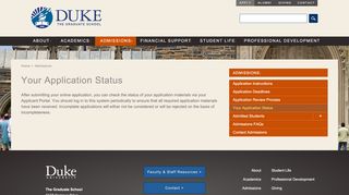 
                            6. Your Application Status | Duke Graduate School