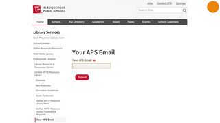 
                            2. Your APS Email — Albuquerque Public Schools