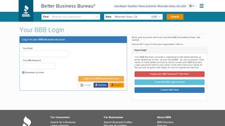 
                            2. Your BBB Login - Better Business Bureau