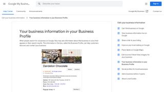 
                            4. Your business information in your Business Profile ...