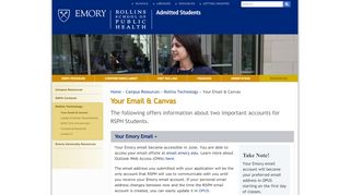 
                            7. Your Email & Canvas - sph.emory.edu