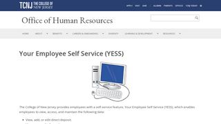 
                            9. Your Employee Self Service (YESS) - The College of New Jersey