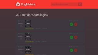 
                            7. your-freedom.com passwords - BugMeNot
