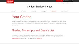 
                            4. Your Grades | Student Services Center | NC State University