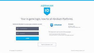 
                            2. Your in-game login, now for all Abrakam Platforms. - Faeria