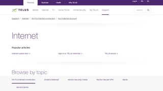 
                            4. Your Internet account | Support | TELUS.com
