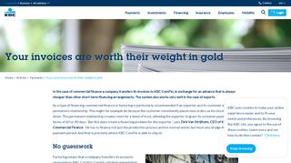 
                            5. Your invoices are worth their weight in gold - KBC