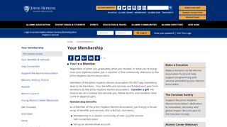 
                            3. Your Membership | Johns Hopkins Alumni