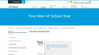 
                            2. Your New AP School Year | AP Central — The College Board