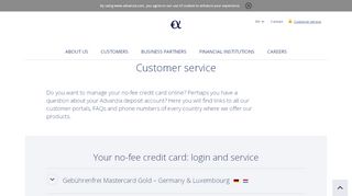 
                            3. Your no-fee credit card: login and service - Advanzia Bank