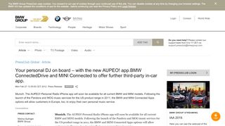 
                            9. Your personal DJ on board – with the new AUPEO! app.BMW ...