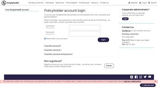 
                            3. Your Simplyhealth account - Login