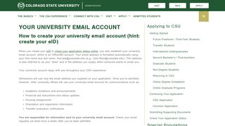 
                            4. Your University Email Account | Admissions | Colorado State ...