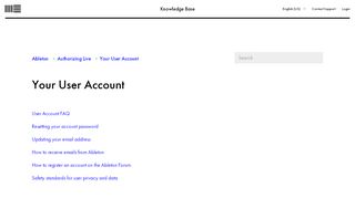 
                            2. Your User Account – Ableton