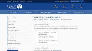 
                            4. Your Username/Password - Merced College